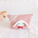 ふわふわうさぎのポーチ（ピンク）