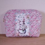 パッチワークキルト　リバティ　ポーチ　うさぎ