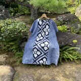 【着物リメイク】浴衣地のピンタックワンピース/綿絞り