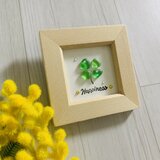 ミニシーグラスアート インテリア雑貨 四葉のクローバー 壁掛け 置物 北欧ガラス細工 贈り物 プレゼント