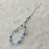 ブルー系ビーズストラップ