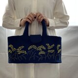 羊毛刺繍フェルトバック/ mimosa
