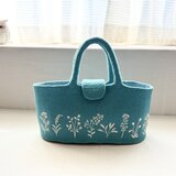 羊毛刺繍フェルトバック/ 蒼の空