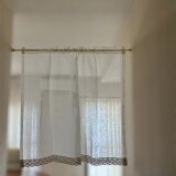 カフェカーテン　飾りレース付き【ミュレ】【薄地　リノ　パリジエンヌ　アイボリー　】