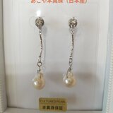 あこや本真珠（日本産）のチタン製のピアス