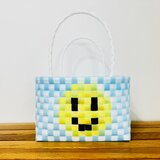 ニコちゃん　スマイル　ピースマーク★プラカゴ★プール・海・砂場　温泉バッグ　エコバッグ　PPバンド　カゴバッグ　お散歩バッグ