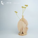 PLUZ｜木板の立体パズル×花瓶 一輪挿し／組み木／ヒノキ／飾れる／インテリア／名入れ無料／ギフトラッピング無料