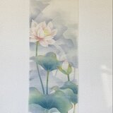 麻タペストリー「蓮」