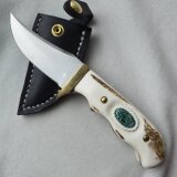 鹿の角 チベタンターコイズのフルタングナイフ