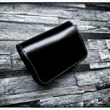 ◆コードバン◆お札を折らず、大収納★トラッカーウォレット◆ショート◆グレーステッチ＆真鍮ジャンパーホック◆カスタマイズ可能★☆