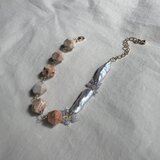 African agate bracelet 14kgf