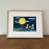 　9月の絵｜原画「お月見」　※額縁入り