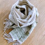 【手織り】シルク紬糸とリネンのストール#01