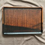 希少　黒柿拭漆我谷盆　24cm×35.1cm×2．0cm  №9032