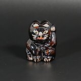 蒔絵　招き猫　黒