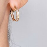 14kgf×silver925  diagonal 20 キャッチレス フープピアス4連