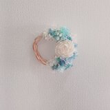 (送料無料)ブリザードフラワーリース　ペールカラーの、