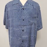 オープンカラーシャツ（木版藍ドット柄）