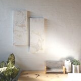 ベージュ系の縦長アートパネル 壁掛け GALAXY beige white ラメ入り slim 50×20cm 2枚組