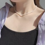 【sy6】淡水パールネックレス 3mm  ハンドメイドパールネックレス　華奢　上品な大人　ハンドメイドアクセサリー