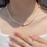 【sy3】 パール   星モチーフ　ハンドメイドアクセサリー   アクセサリー　パールネックレス　ハンドメイドパールネックレス