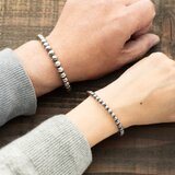 ナバホパール　ブレスレット　シルバー925　燻し銀　ペアブレスレット　プレゼント　
