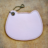 【NEW】本革ねこパスケース（桃）