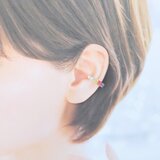 〈軽い〉〈痛くない〉2wayキューブキャンディーカラーイヤーカフ・イヤリング・フェイクピアス(片耳用)(調節可能)