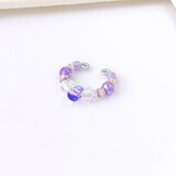 〈軽い〉〈痛くない〉2wayパープルグラデーションイヤーカフ・イヤリング・フェイクピアス・ノンホールピアス(片耳用)(調節可能)