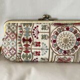 インド刺繍　シンプル　親子がま口長財布　　