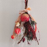 (送料無料)ドライフラワースワック　オレンジ色の、