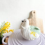 小鳥の鍋つかみ＊ミモザグリーン