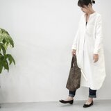 冬の定番に！細コーデュロイワンピース　ホワイト　 No.143