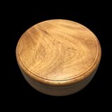 本欅　木地磨き造り　胴張蓋物　茶櫃