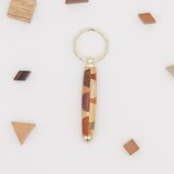 【新作】寄木のキーホルダー・三角チェック