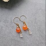 14kgf カーネリアン ダブルポイントクリスタル pierce/earring