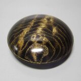 タモ斑杢造り黒漆染　木目沈金ミニ食籠　小物入れ