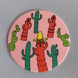 コースター　埴輪とサボテン