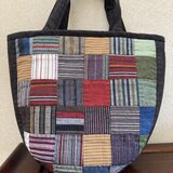 NO. 400 縞の市松バッグ