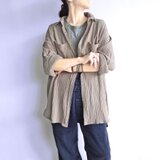 ガーゼオーバーシルエットシャツ（サンドカーキ）