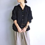 ガーゼオーバーシルエットシャツ（ブラック）