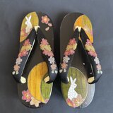 右近M 黒 月うさぎの下駄