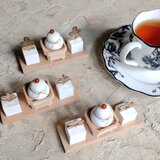 【セット販売】小さな鏡餅のアロマストーン　■　左右にお飾りつき！松竹梅の飾りを選んでご注文