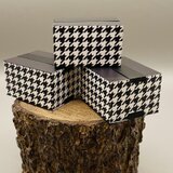 千鳥格子柄黒箱ペーパークラフトキット　