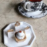 【セット販売】小さな鏡餅のアロマストーン　■　松竹梅の揃ったお飾り　八角形のトレー