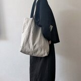 [受注制作]リネンのショルダートート / 麻色ベージュ　A4収納　