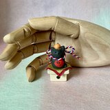 【陶器のちいさなちいさなお正月飾り】くろねこ♡