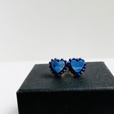 【天然石  Heartラピスラズリ×つぶつぶラピスラズリ】ピアス