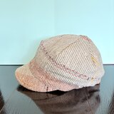 秋の彩りを纏う　裂き織り  キャップ