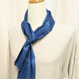 藍染めコットンミニストール（段染め）